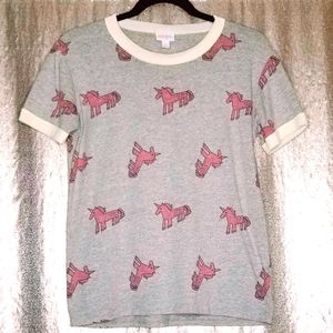 LuLaRoe EUC S Vintage Tee (Liv) - pink unicorns 🦄